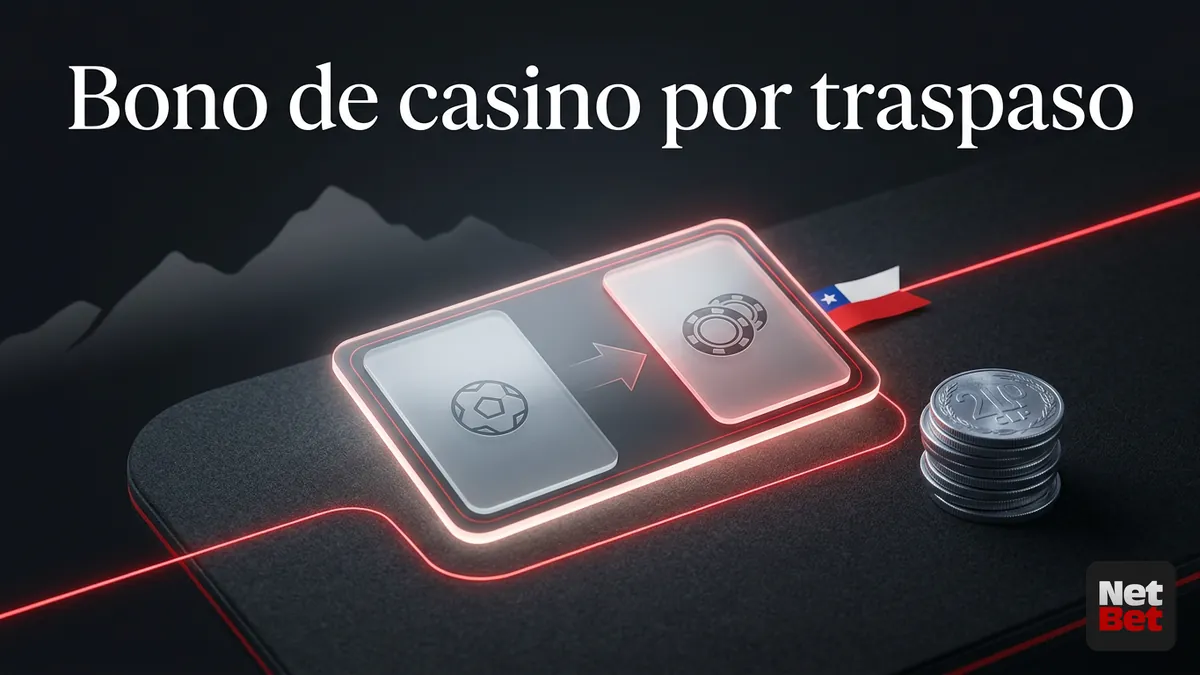 Tarjeta de bono de NetBet Chile activada al transferir saldo desde apuestas deportivas al casino