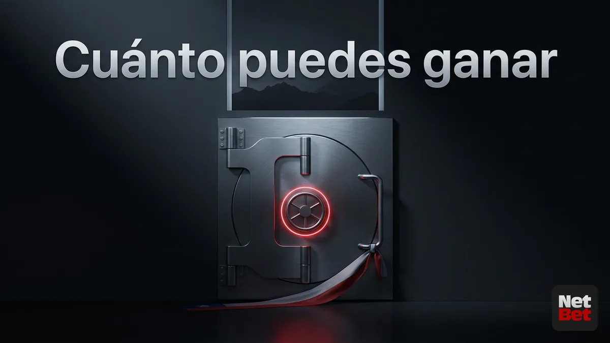 Caja fuerte metálica que simboliza la ganancia máxima de giros gratis del Club Élite de NetBet Chile