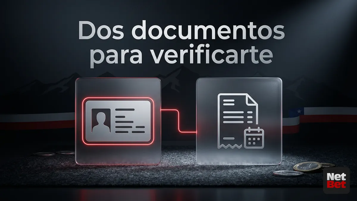 Dos tarjetas con la silueta de un documento de identidad y un comprobante de domicilio para la verificación en NetBet