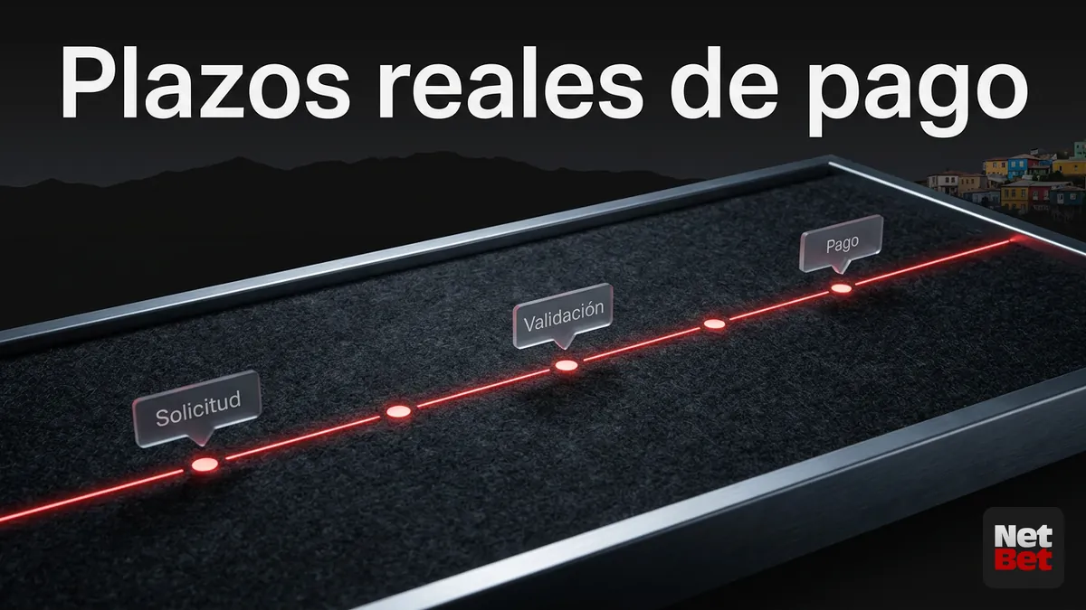 Línea de tiempo del plazo de retiro en NetBet Chile, de 1 a 7 días