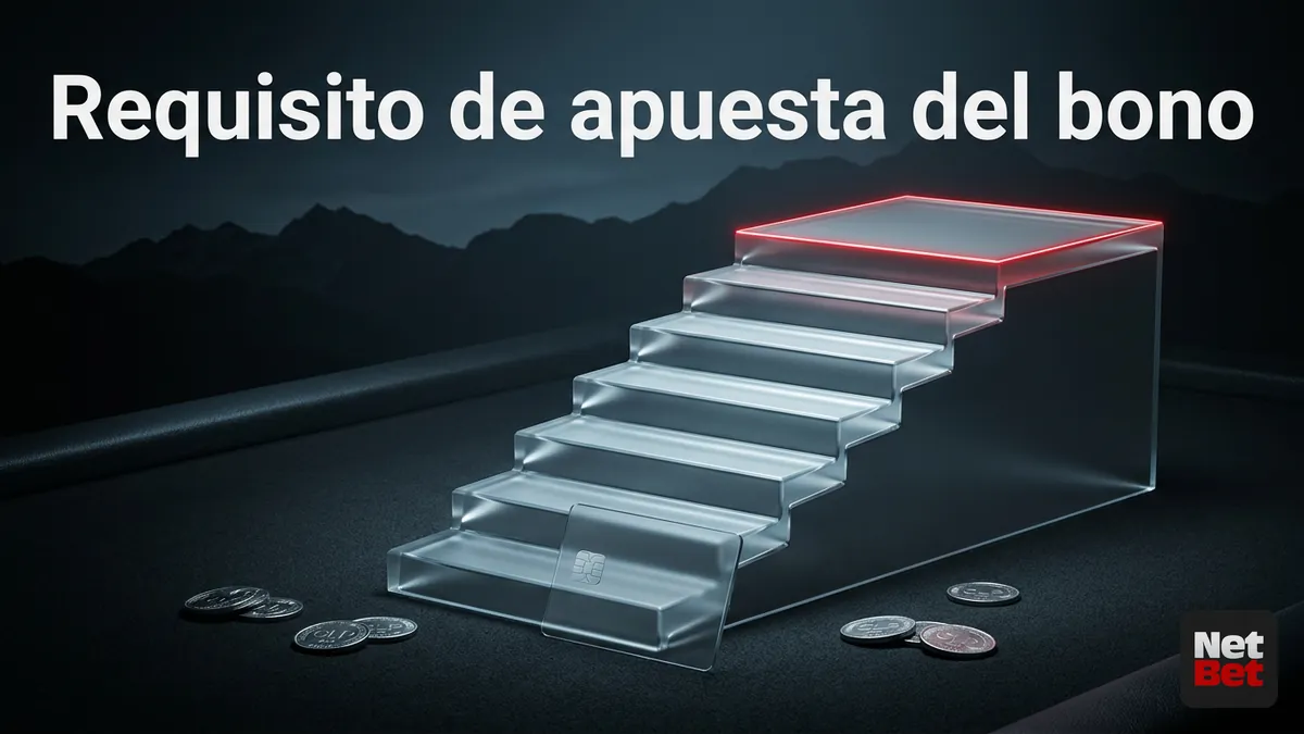 Escalera que representa el requisito de apuesta antes de retirar el bono en NetBet Chile