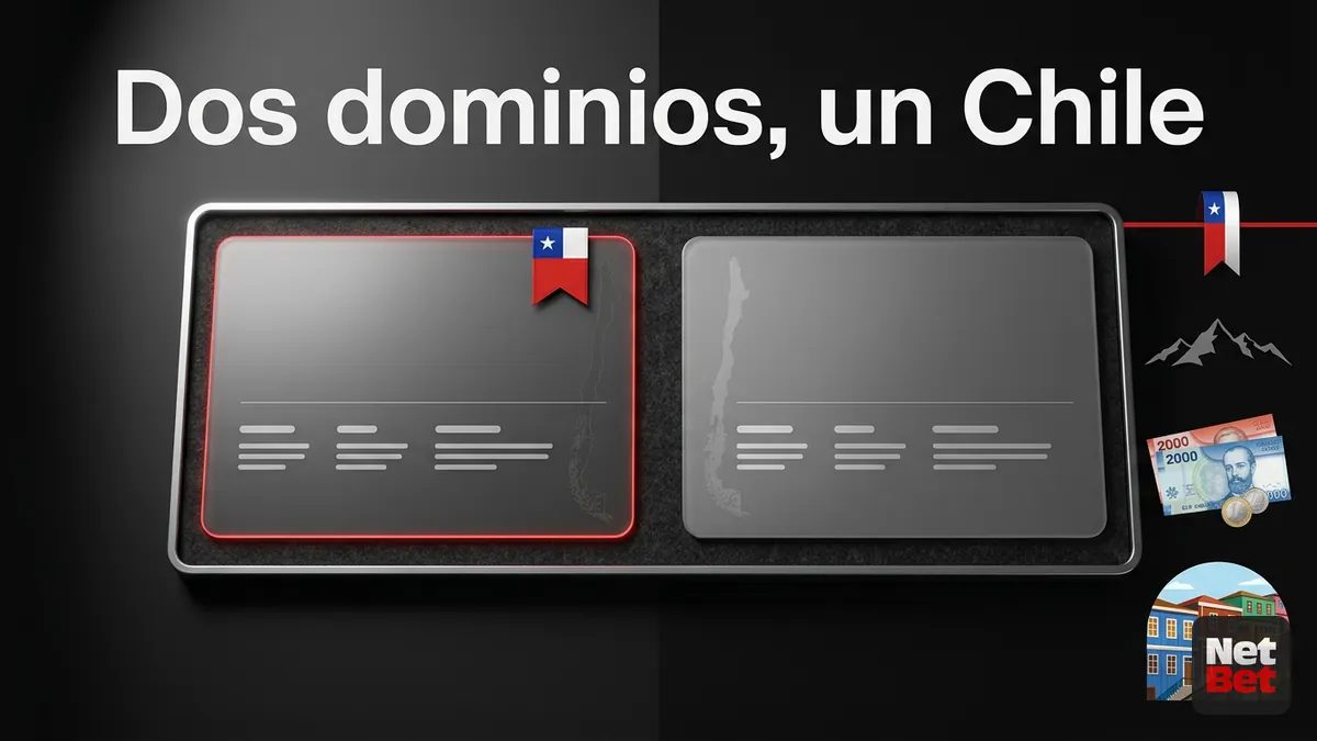 Comparación entre el dominio chileno y el mexicano de NetBet en el pie de página