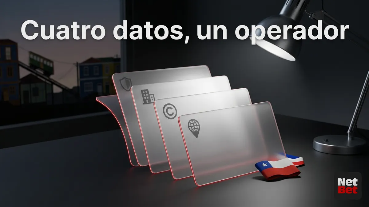 Los cuatro datos del pie de página que confirman al operador real de NetBet en Chile